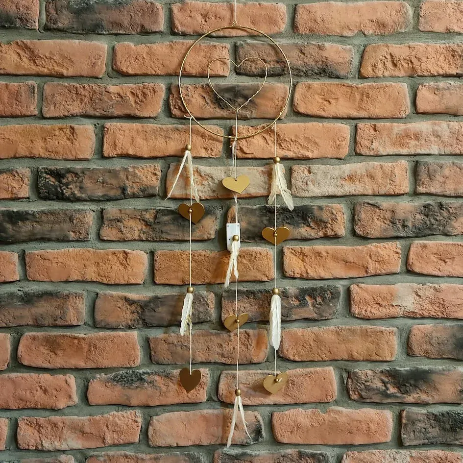 Lapač snů srdce kov/LED 80cm K6639