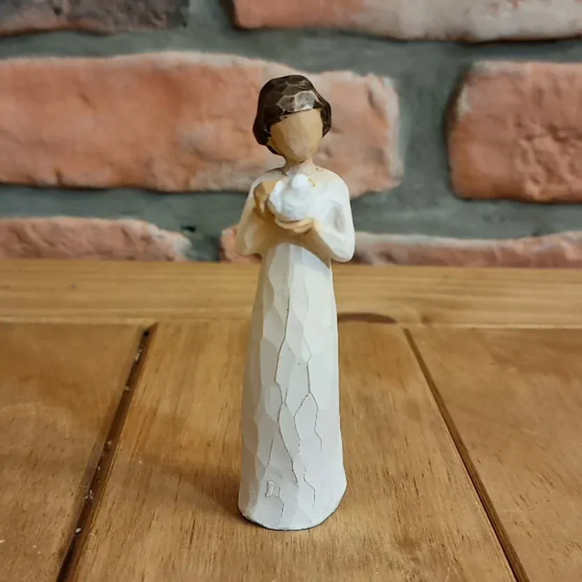 Andělíček imitace dřeva 10 cm K6101