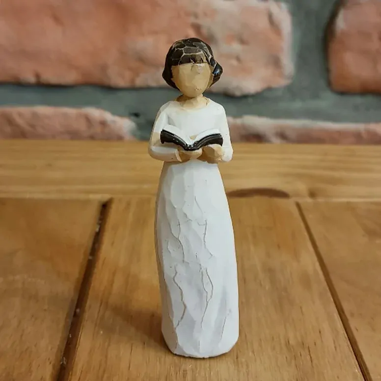 Andělíček imitace dřeva 10 cm K6101